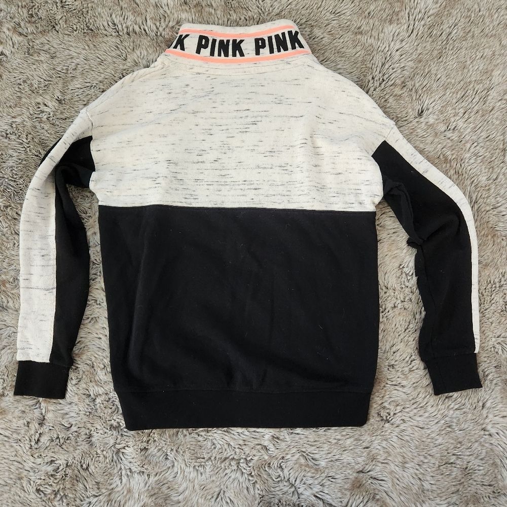 Victoria's Secret PINK Quarter Zip Spellout Pullover Sweatshirt Size‎ Small - Picture 9 of 9